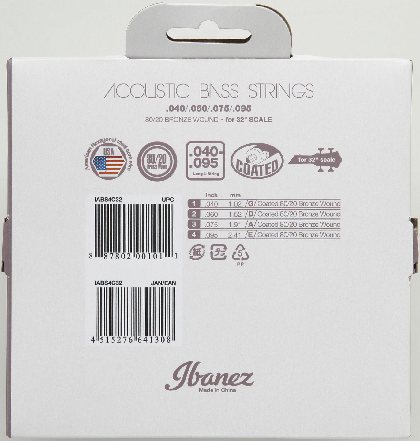 Струны для акустического баса IBANEZ IABS4C32 – фото 2
